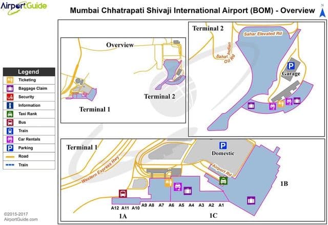 Mumbai - Bombay Flughafen Terminalplan
