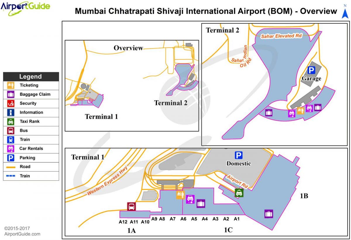 Mumbai - Bombay Flughafen Terminalplan