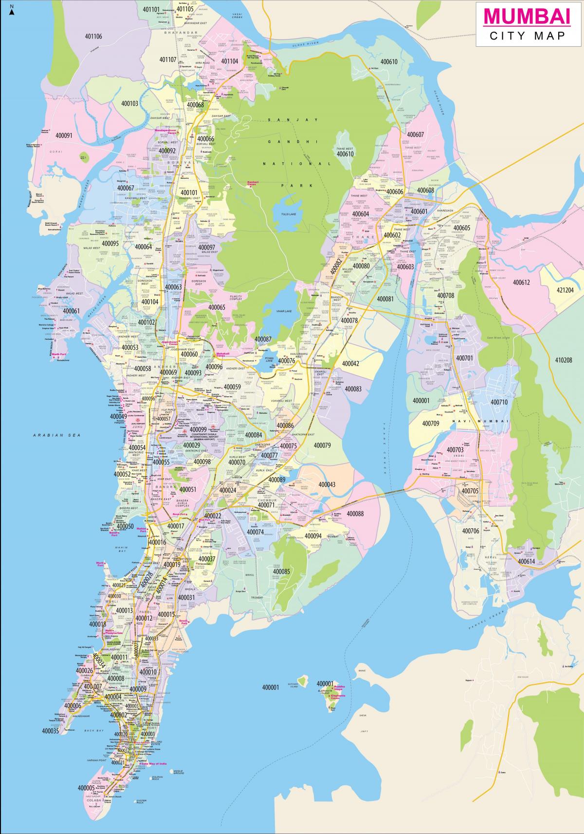 Mumbai - Bombay Stadtplan