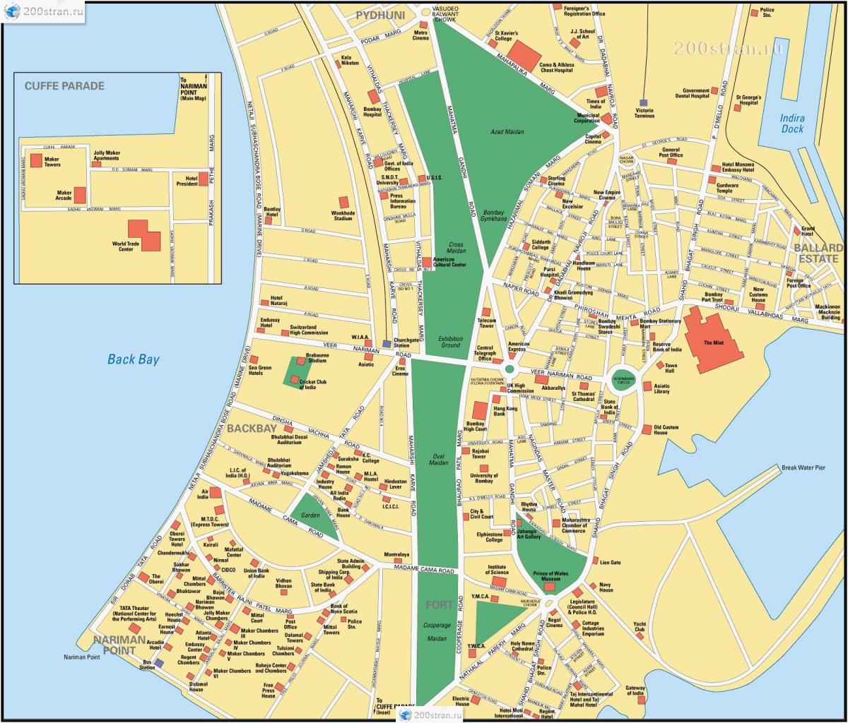 Mumbai - Bombay Straßenkarte