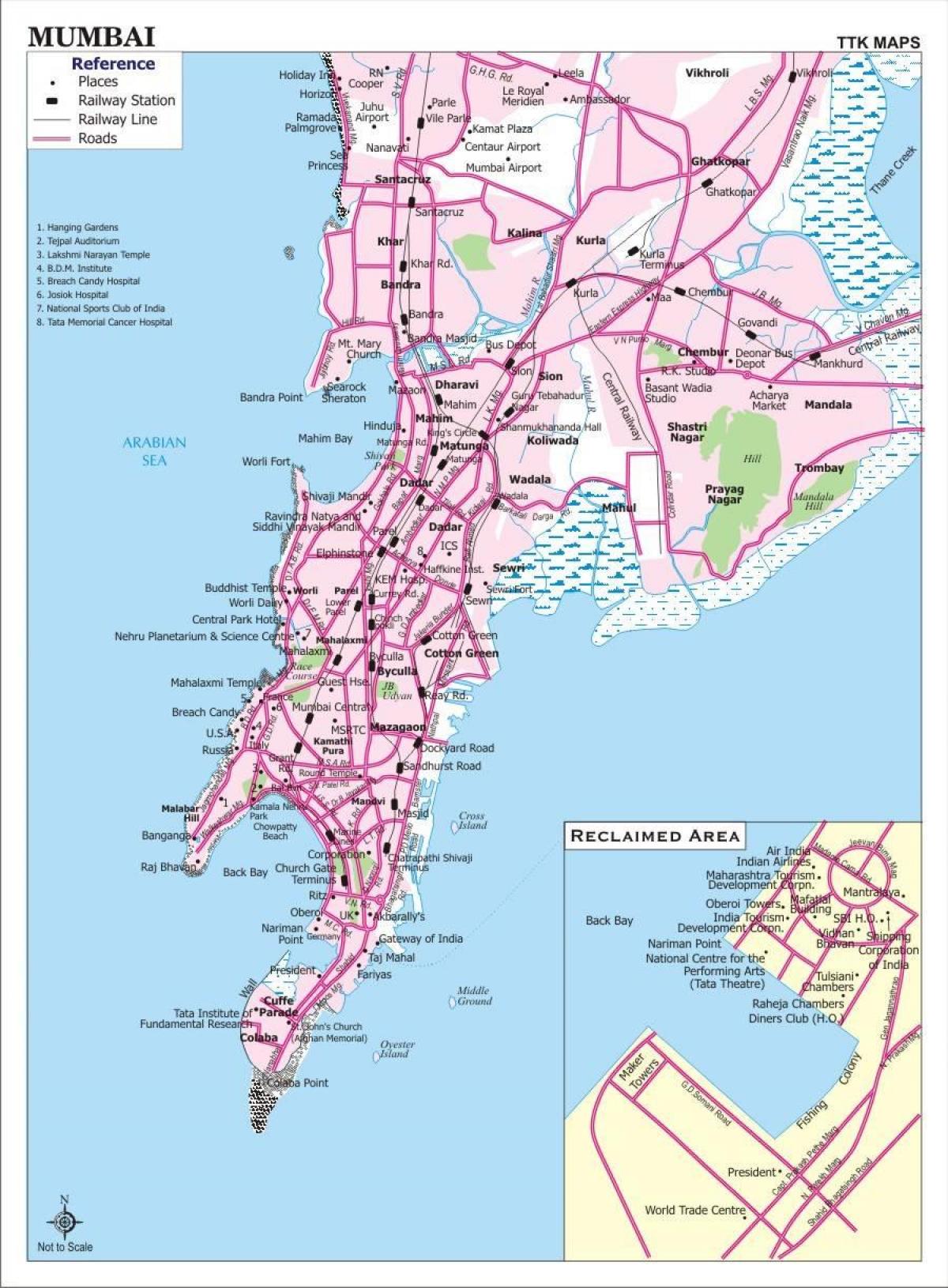 Verkehrskarte Mumbai - Bombay