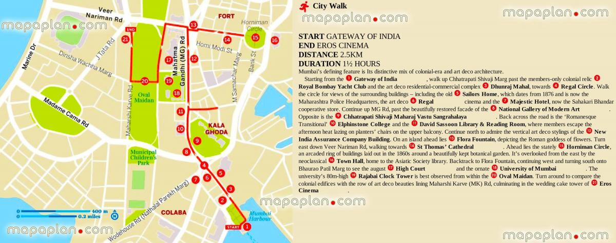 Mumbai - Bombay Wanderungen Karte